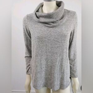 Apt.9 Women Cowl‎ Neck Heather Gray Pullover long sleeve top tunic Size XL